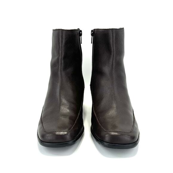 Easy Spirit Franchises Women Brown Ankle Boot Size 10 Leather Block Heel Bootie - Picture 13 of 14